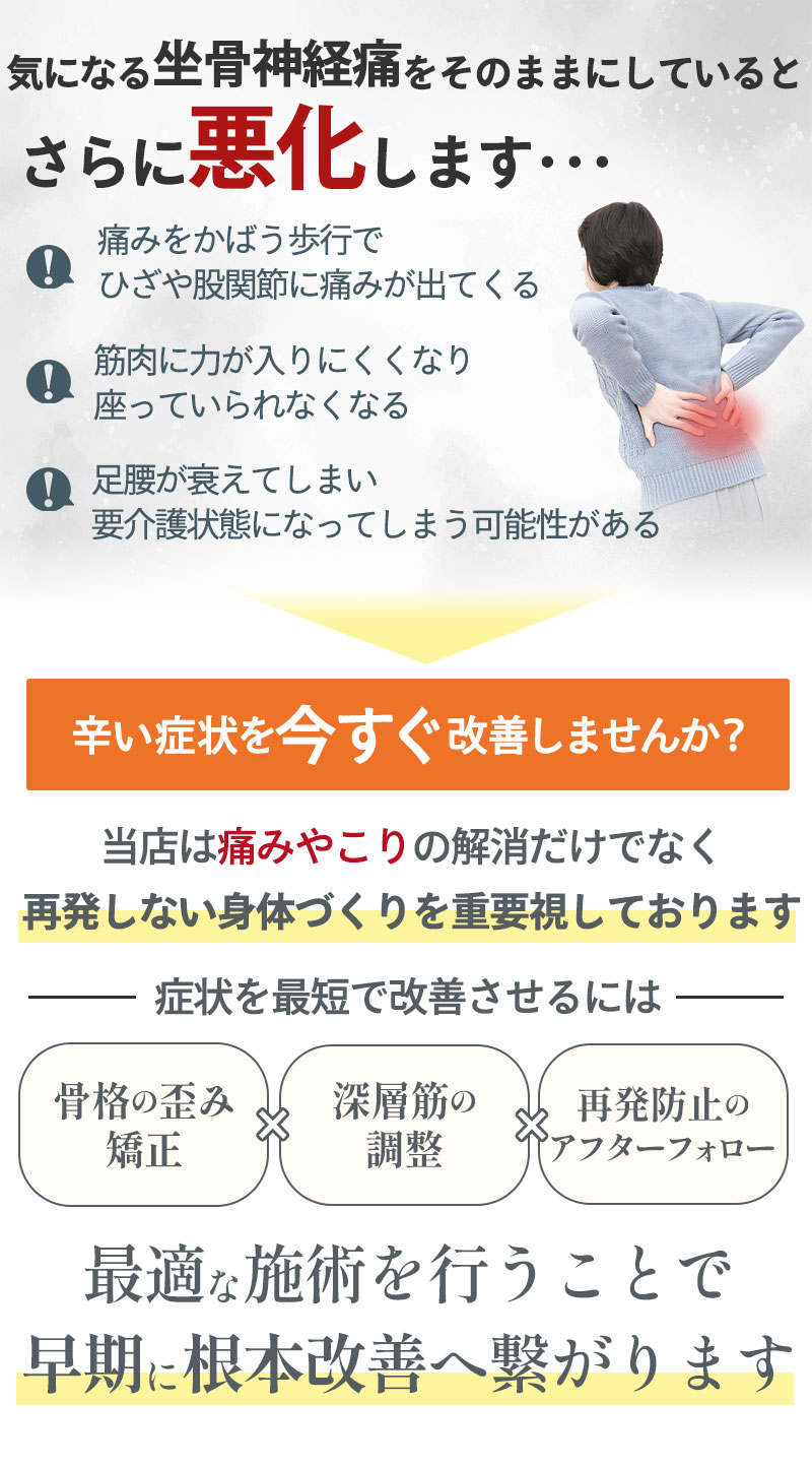 坐骨神経痛:そのままにしていると